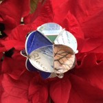 Recycled Christmas card ornament